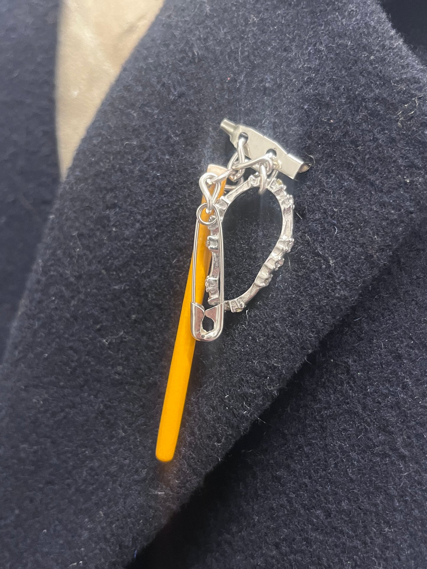 Drawer Lock Up Brooch Pair